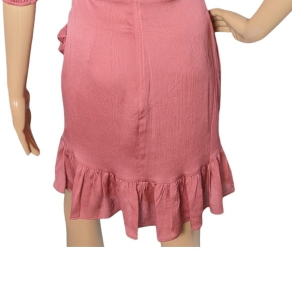 Express Pink Ruffle Wrap Dress - Picture 7 of 9